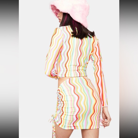 O MIGHTY Rainbow Squiggly Top and Skirt set - Picture 5 of 6